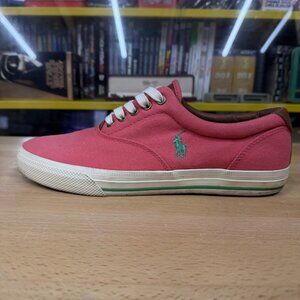 Polo Ralph Lauren Men’s 10 Vaughn Coral Pink Brown Pony Sneakers Tennis Shoes